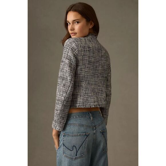 🍂NWT Anthropologie Maeve Double-Breasted Tweed Jacket | Size 12 - Picture 4 of 11
